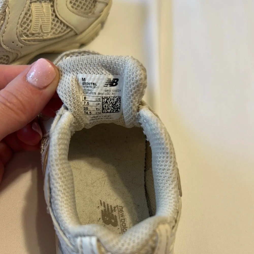 New Balance Kids Beige/Off-White Running Shoes